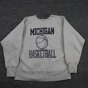 Vintage Michigan Wolverines Sweatshirt Mens Large Gray Champion Reverse Weave